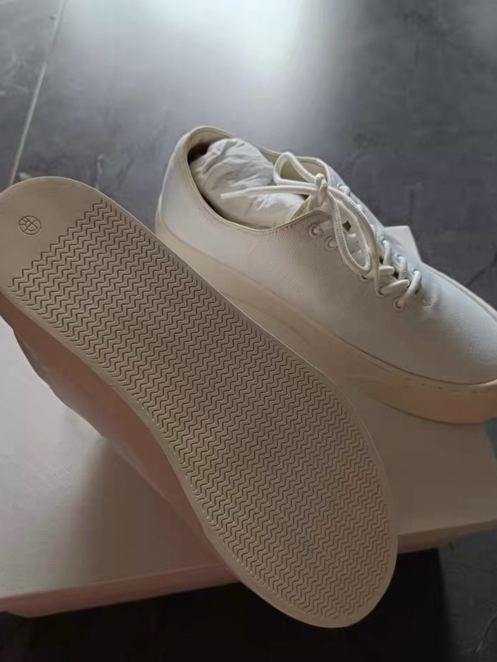 The Row Women Low-Top Canvas Sneakers in Cream - Picture 3 of 3